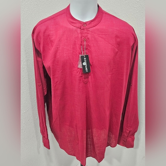 Coofandy 3/4 Button Down Lomg Sleeve - Picture 1 of 10